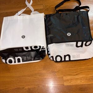 2 Large Lululemon Recyclable Shopping Tote Bags